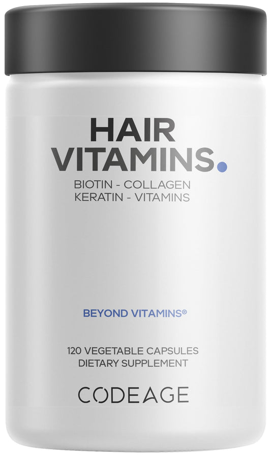 Codeage Hair Vitamins capsules with 10000 mcg biotin for hair strength