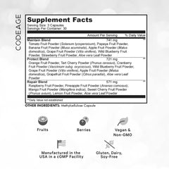 Codeage Instantfood Fast Fruits powders blend highlights real fruit powders for daily nutrients.