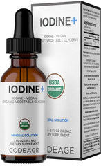 Codeage Iodine Drops bottle front view for convenient daily use.