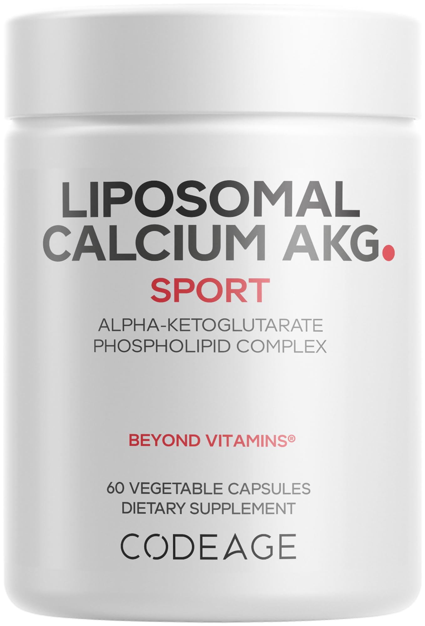 Codeage Liposomal Calcium AKG bottle front; liposomal delivery for potentially enhanced absorption.