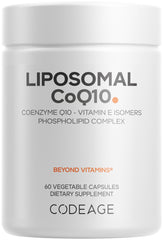 Codeage Liposomal CoQ10 bottle front showing premium formula and packaging