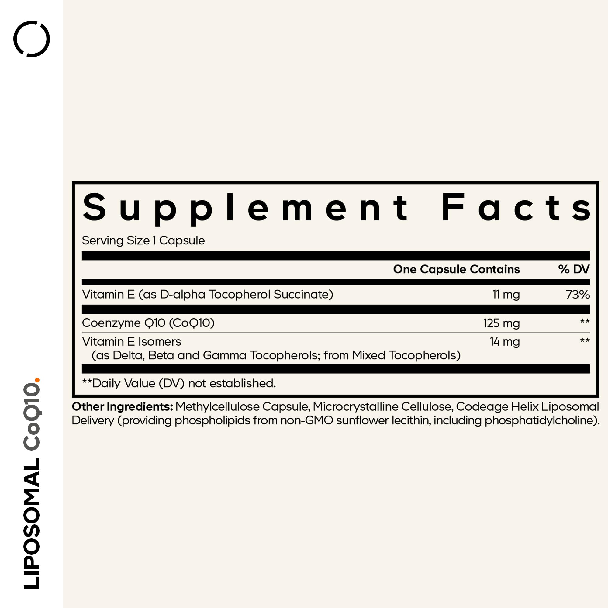 Codeage Liposomal CoQ10 capsule close-up for easy swallowing