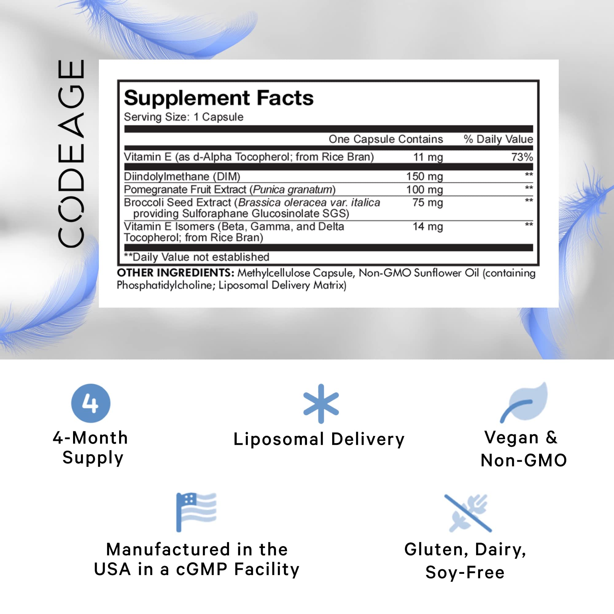 Close-up of Codeage Liposomal DIM capsules ready for daily supplementation