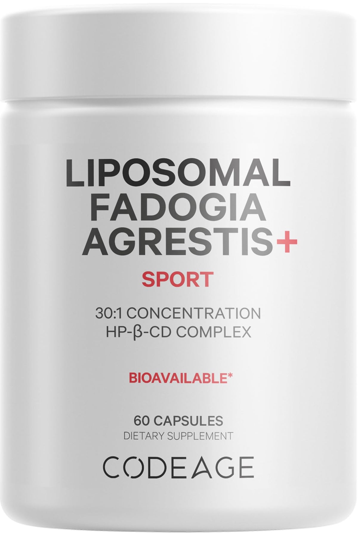 Codeage Liposomal Fadogia Agrestis bottle front, premium daily supplement
