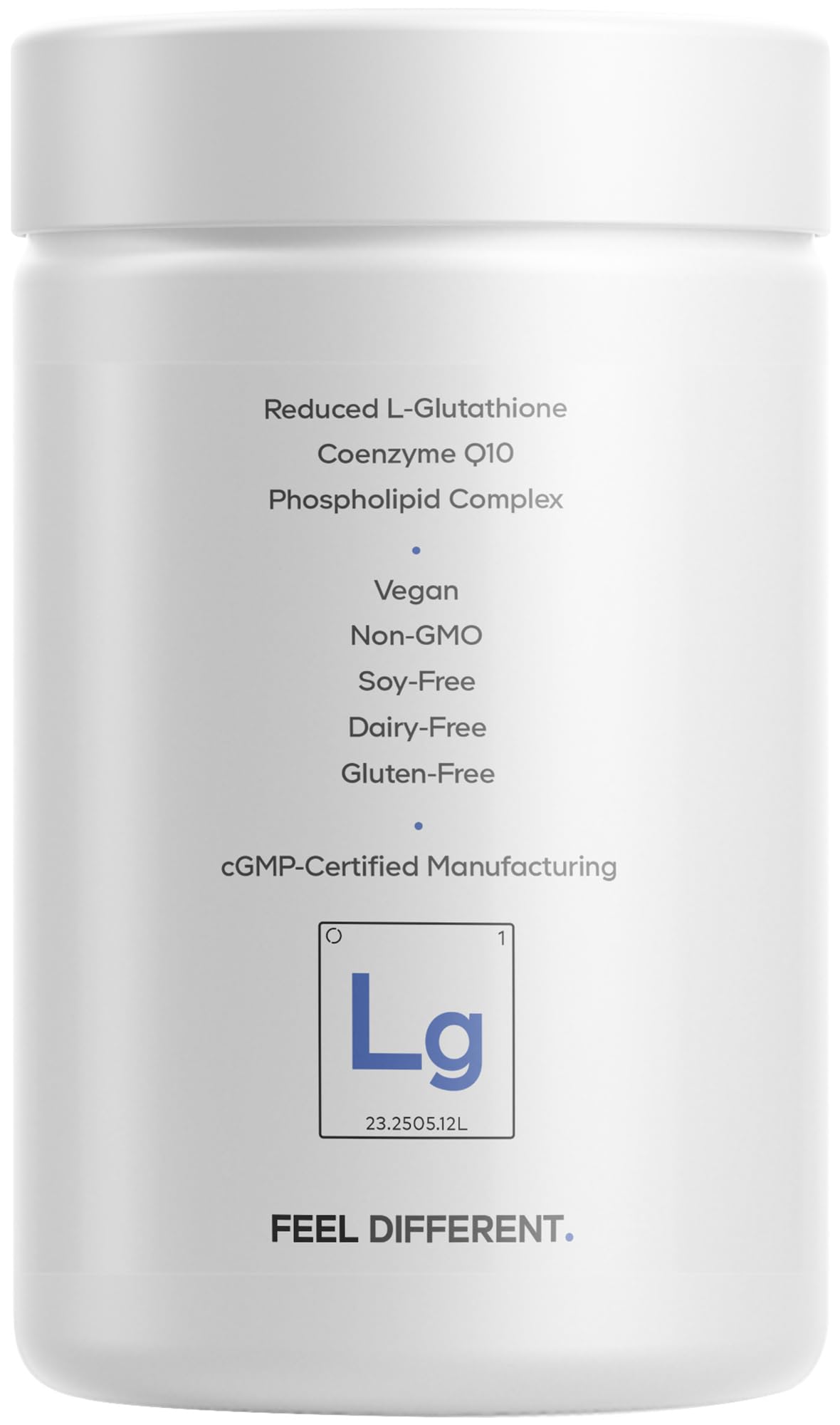 Codeage Liposomal Glutathione+ manufactured in the USA with vegan, non-GMO standards.