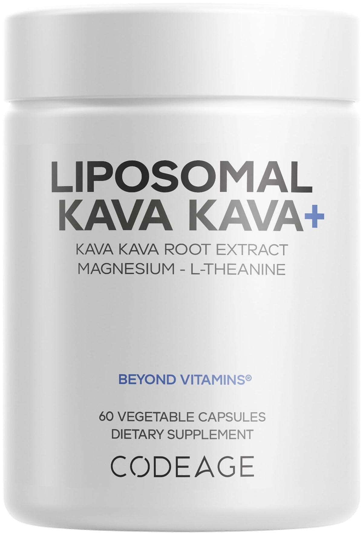 Codeage Liposomal Kava Kava bottle showing a ready to use daily supplement option