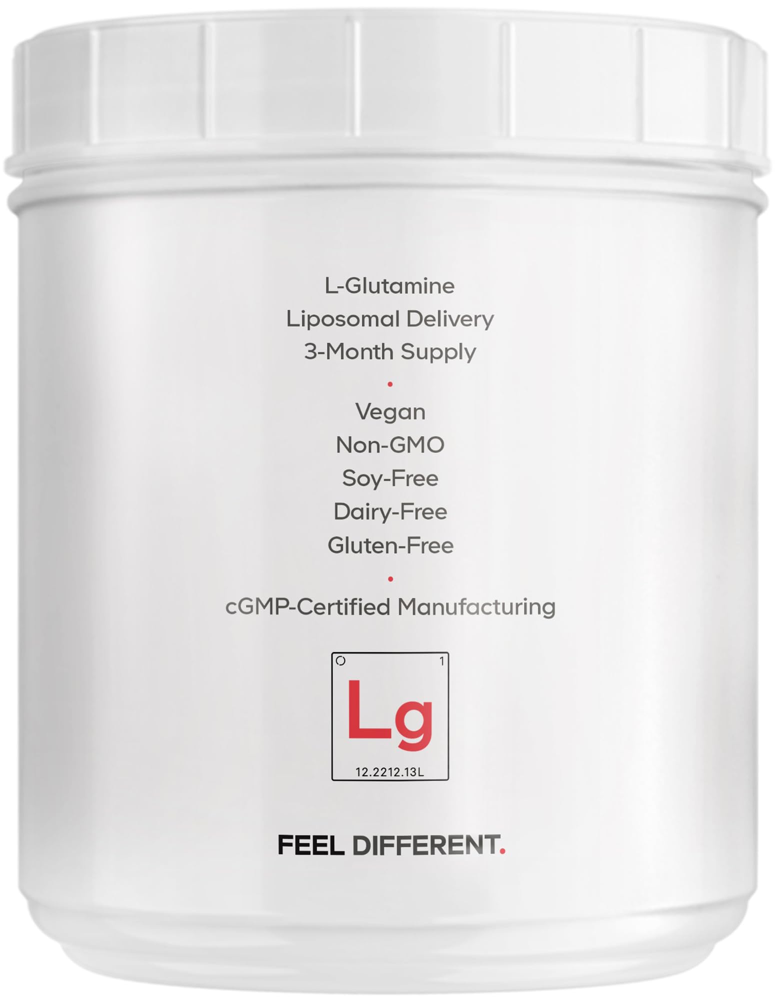 Codeage Liposomal L-Glutamine box with serving size details.
