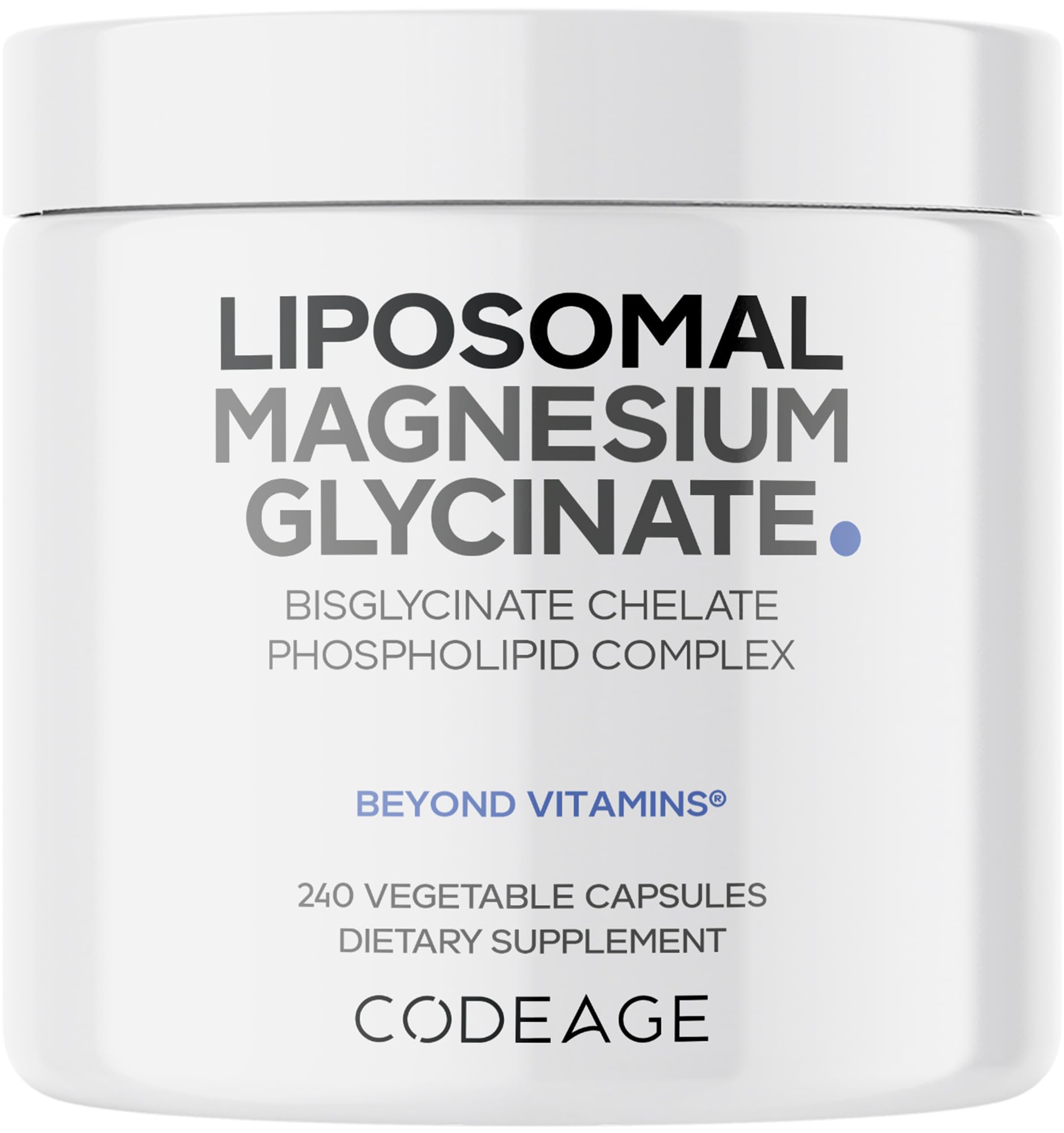 Codeage Liposomal Magnesium Glycinate bottle with capsules for daily support