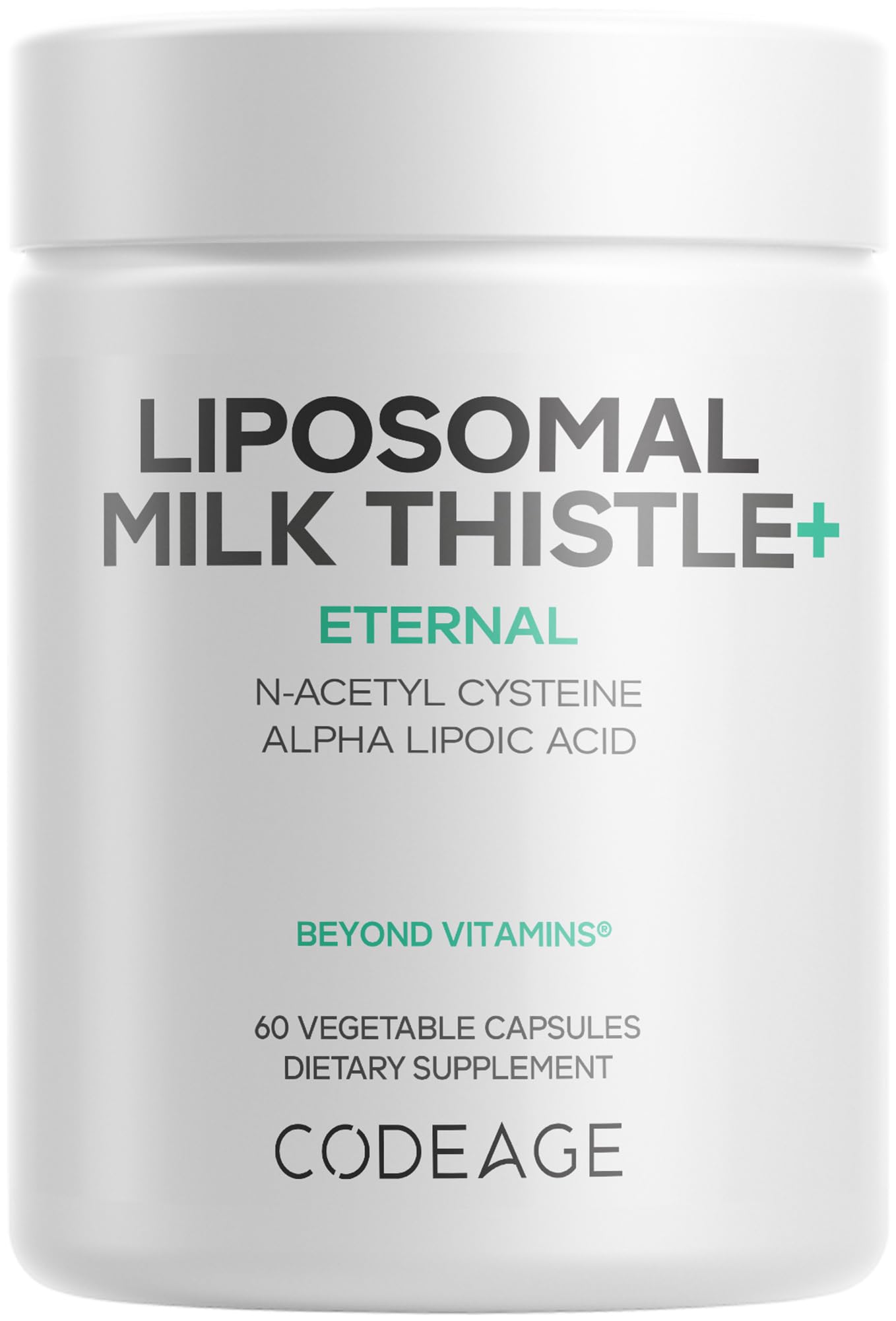 Codeage Liposomal Milk Thistle+ bottle and capsules for daily use