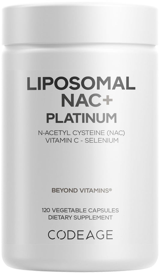Codeage Liposomal NAC+ Platinum bottle front view for daily wellness support
