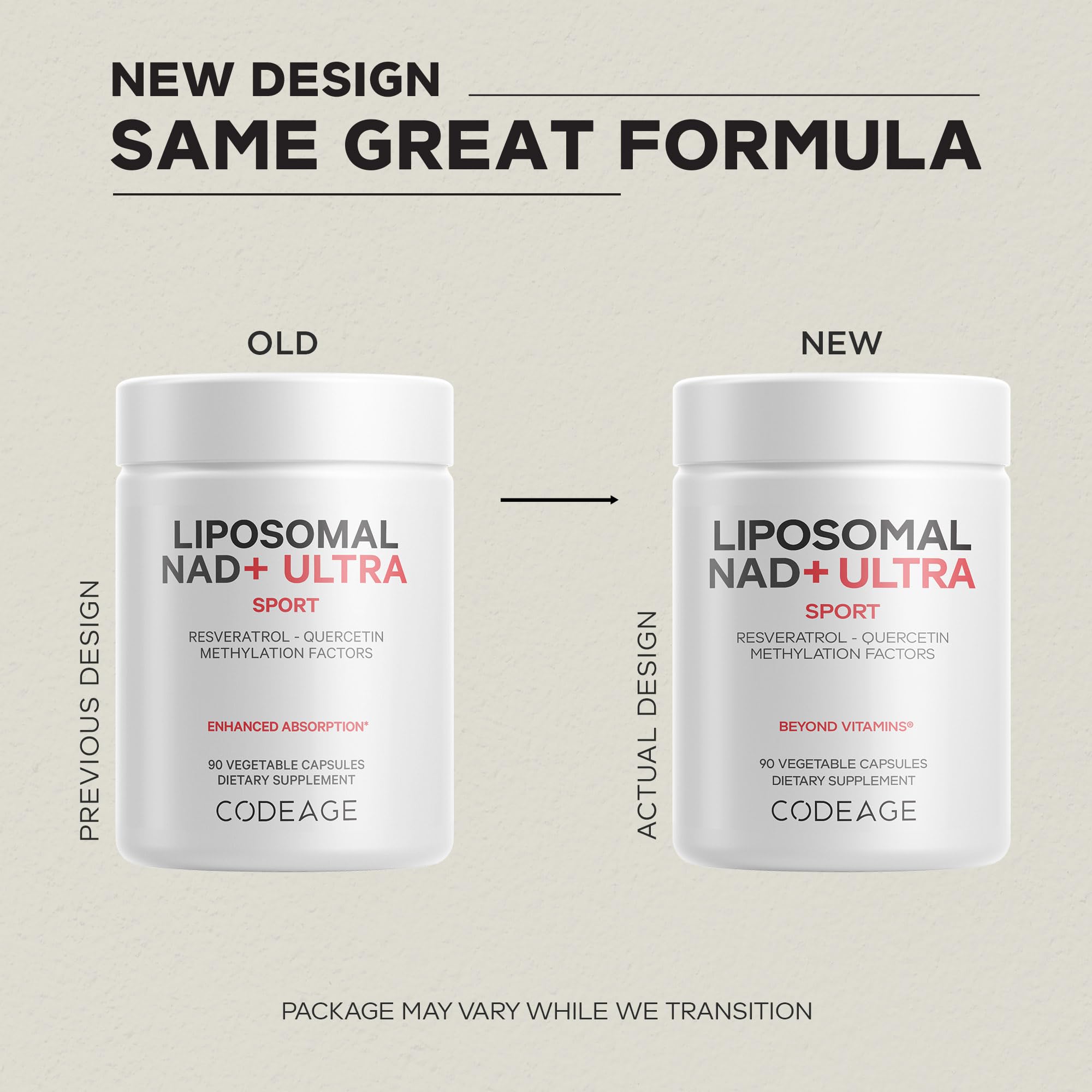 Codeage Liposomal NAD+ Ultra capsules for easy daily intake