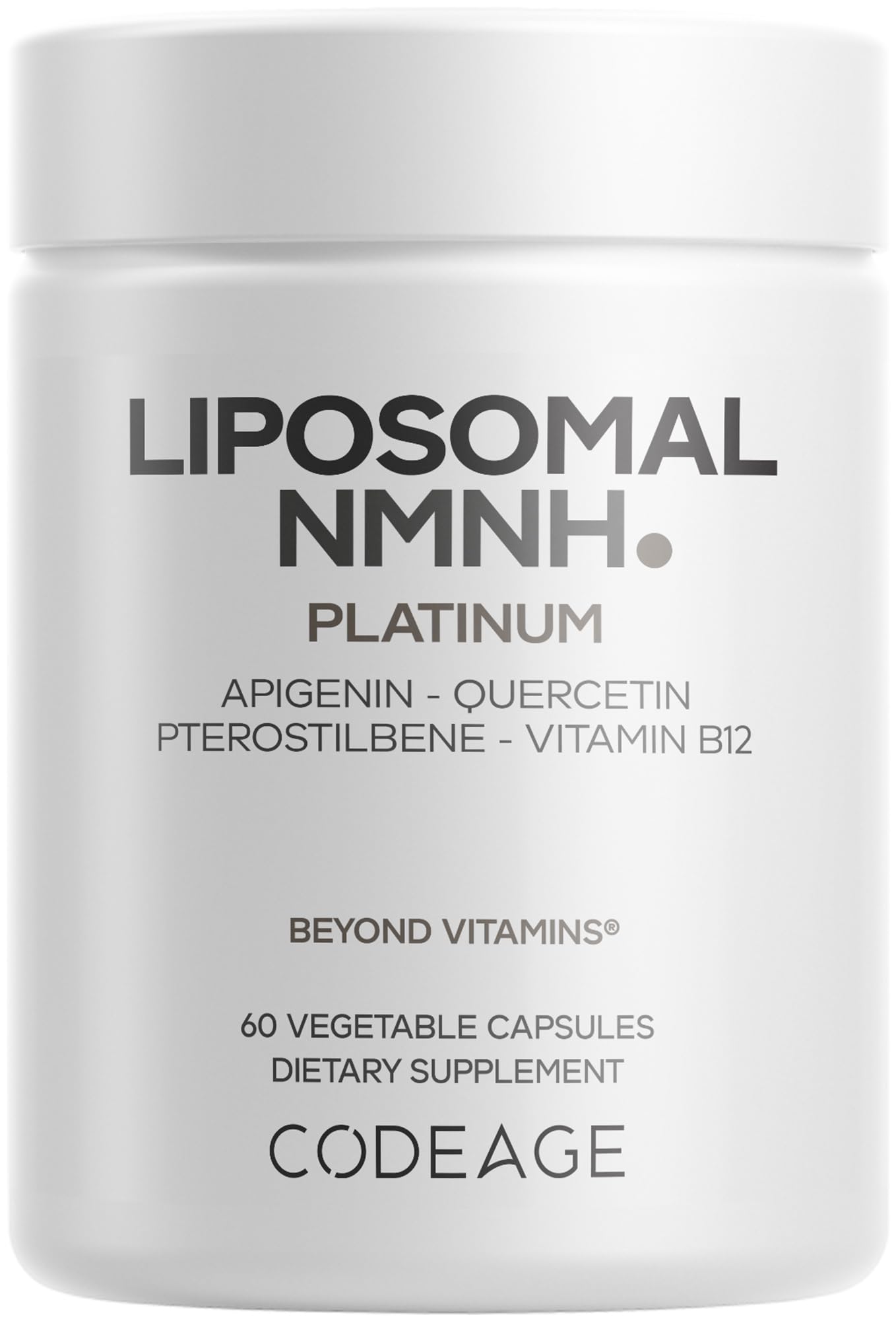 Codeage Liposomal NMNH Platinum bottle showing packaging for NAD+ precursor supplement