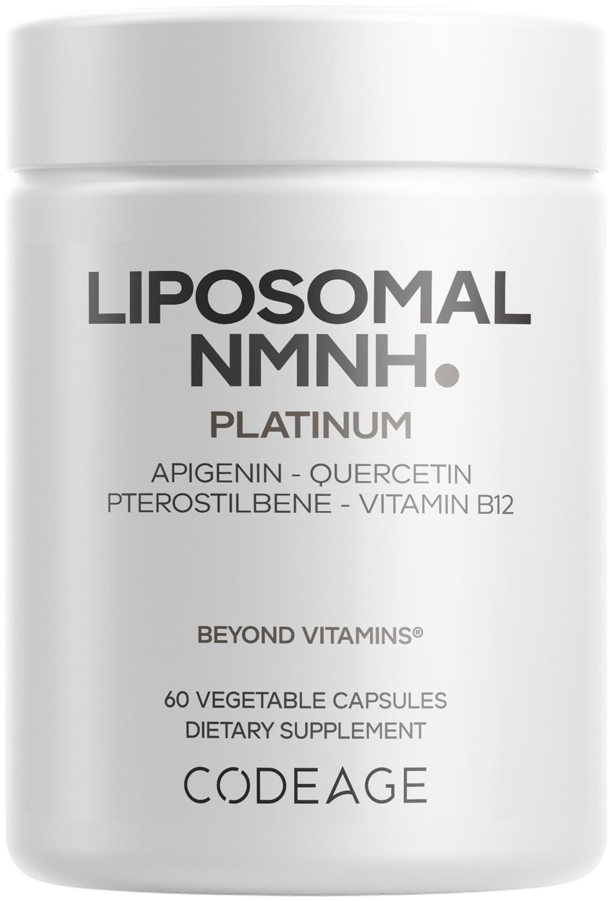 Codeage Liposomal NMNH Platinum bottle showing packaging for NAD+ precursor supplement