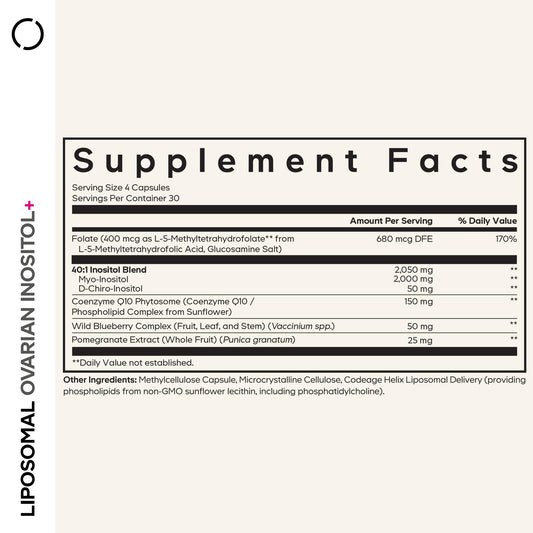 Codeage Liposomal Inositol capsules with Myo- and D-Chiro-Inositol.