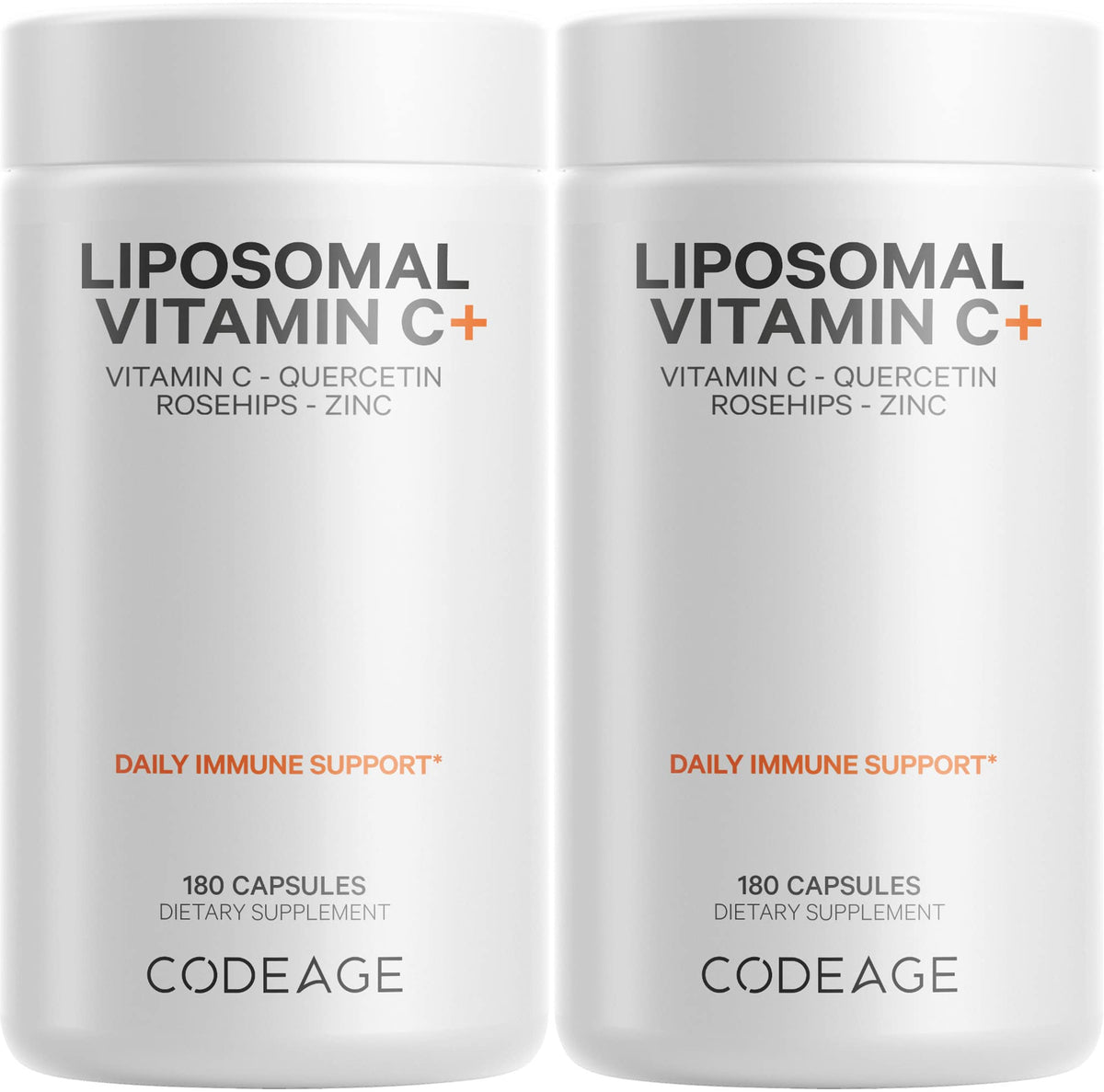 Codeage Liposomal Vitamin C bottle on shelf showcases convenient daily wellness support.