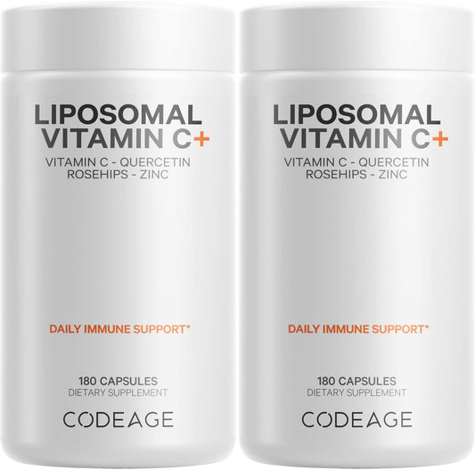 Codeage Liposomal Vitamin C bottle on shelf showcases convenient daily wellness support.