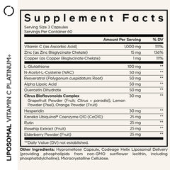 Codeage Liposomal Vitamin C+ Platinum capsules close-up showing uniform soft capsules for daily wellness