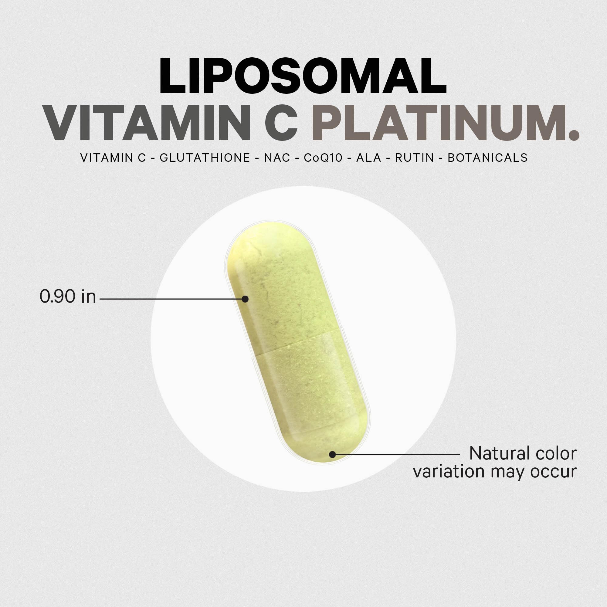 Codeage Liposomal Vitamin C+ Platinum USA made quality label on bottle