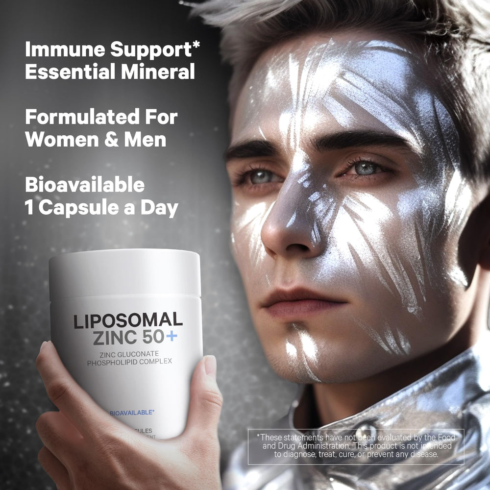 Codeage Liposomal Zinc non-GMO sunflower oil delivery system shown.