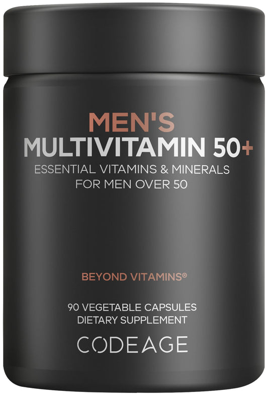 Codeage Men's Multivitamin 50+ bottle showing daily vitality support