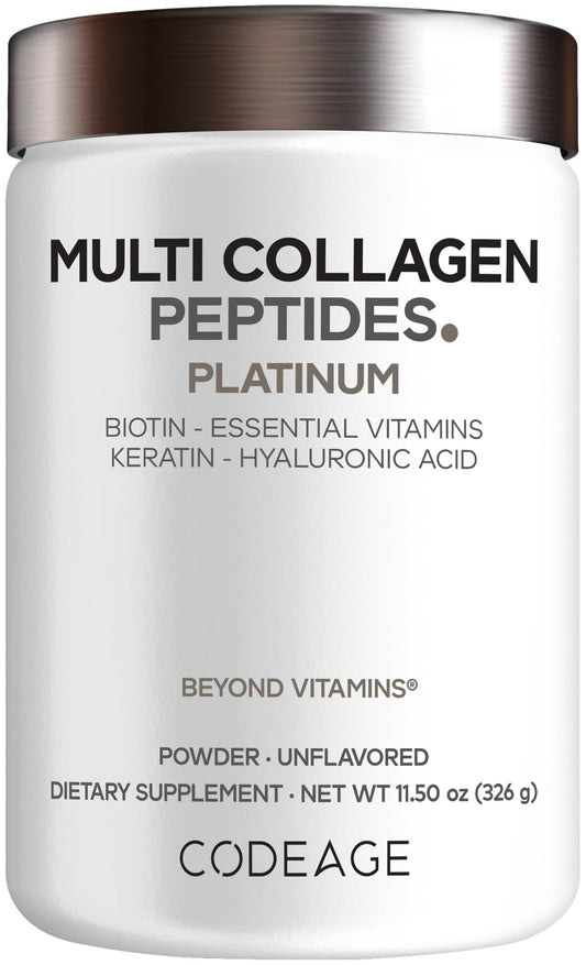 Codeage Multi Collagen bottle on a clean surface for daily wellness support.