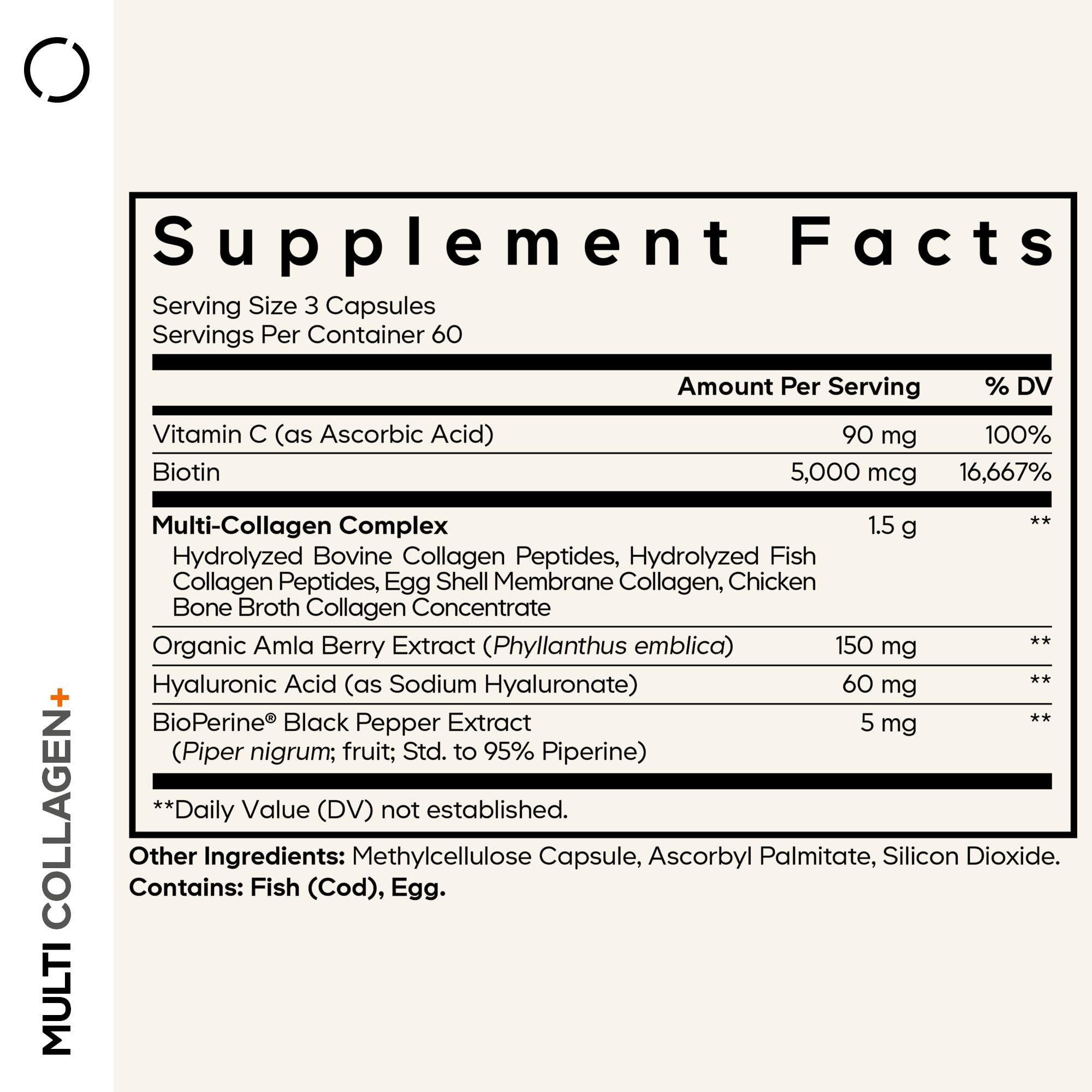 Codeage Multi Collagen+ capsules posed for convenient daily use