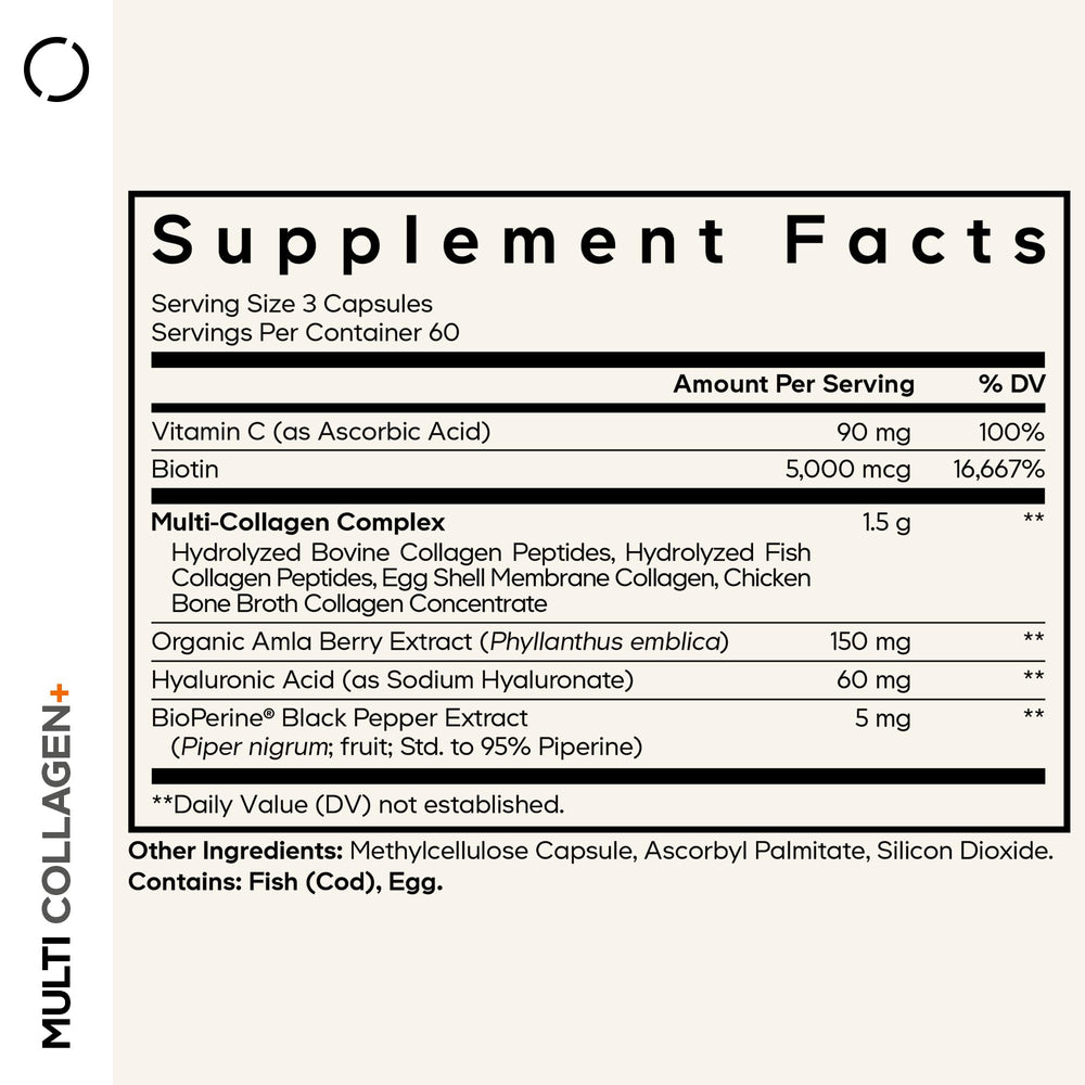 Codeage Multi Collagen+ capsules posed for convenient daily use