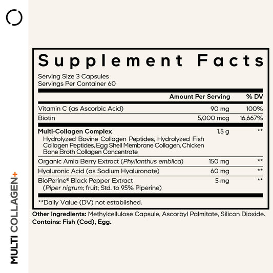 Codeage Multi Collagen+ capsules posed for convenient daily use