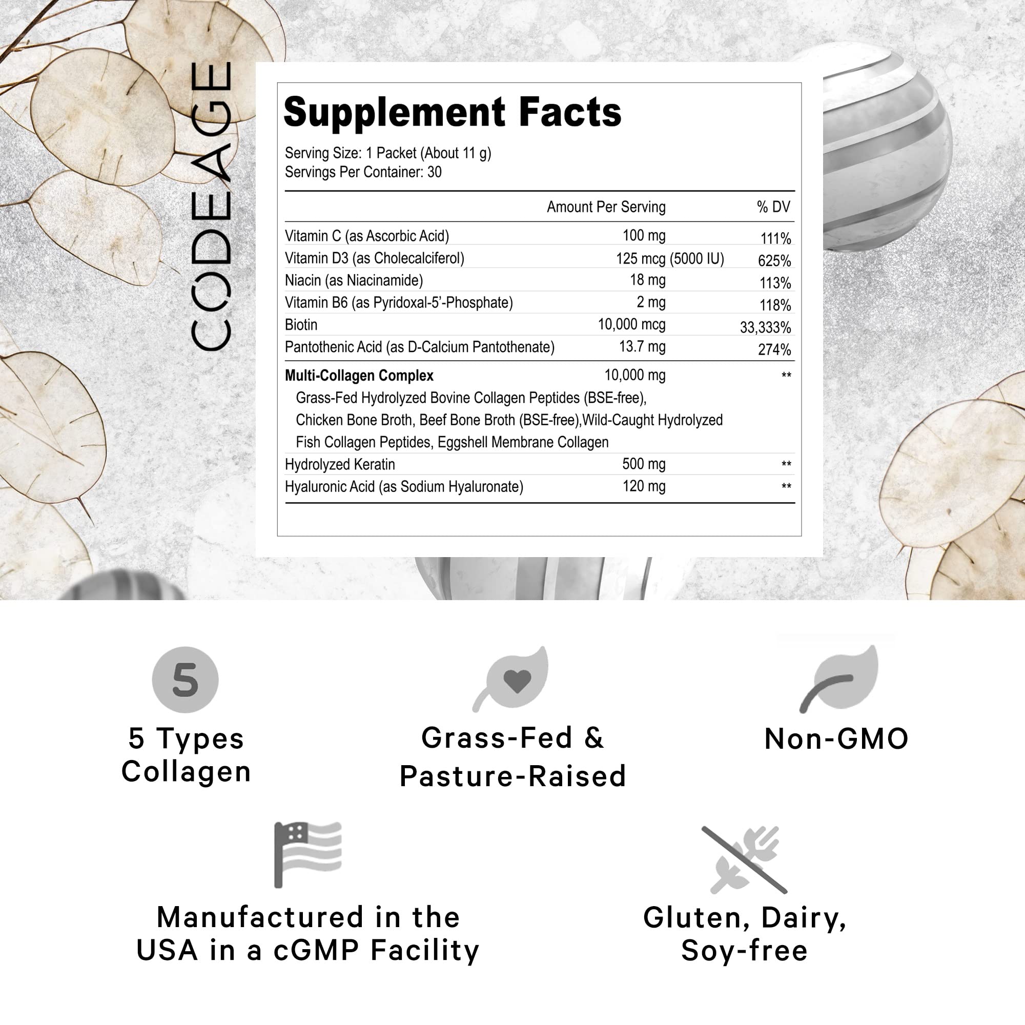 Codeage Multi Collagen stick, individual sachet for on-the-go use