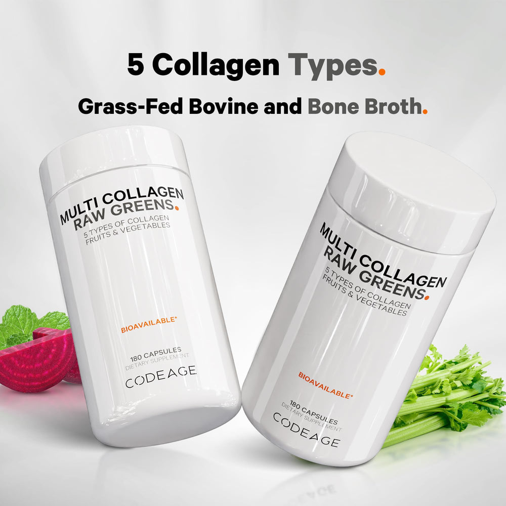 Codeage Organic Fruits & Vegetables blend highlighting nutrient-rich greens.