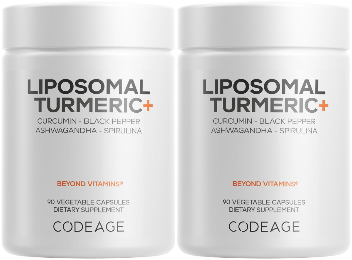 Codeage organic turmeric supplement bottle front with fermented botanicals for daily wellness.