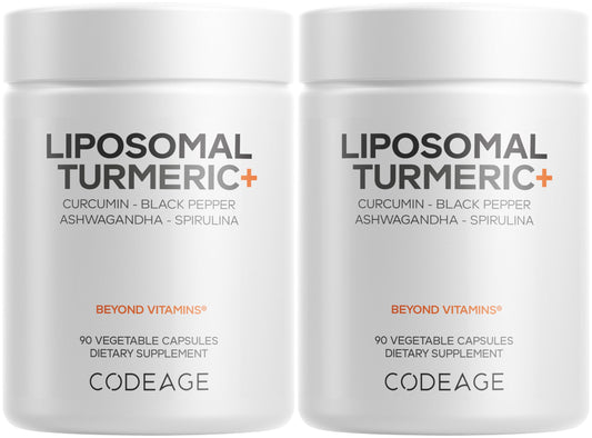 Codeage organic turmeric supplement bottle front with fermented botanicals for daily wellness.