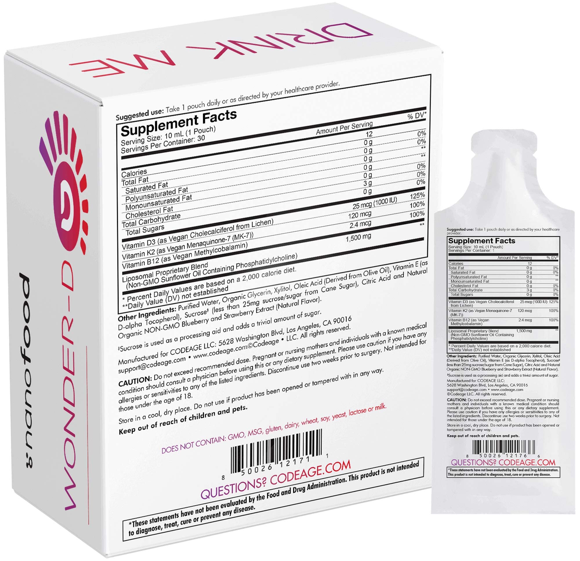 Codeage phospholipid complex from non-GMO sunflower oil supports gentle delivery.