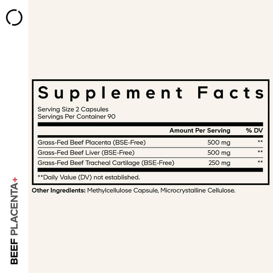 Codeage placenta liver tracheal blend capsules close-up highlighting multi-ingredient formula