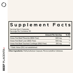 Codeage placenta liver tracheal blend capsules close-up highlighting multi-ingredient formula
