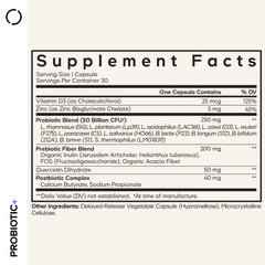 Codeage Probiotic+ label highlights 50 Billion CFU and 12 strains.