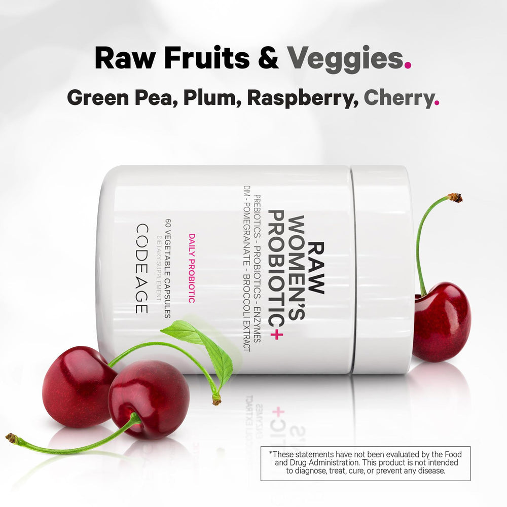 Codeage Raw Women's Probiotic+ shelf-stable packaging for everyday use