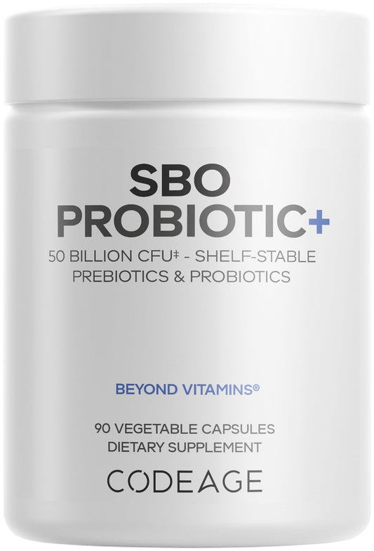 Codeage SBO Probiotic bottle front for daily gut support