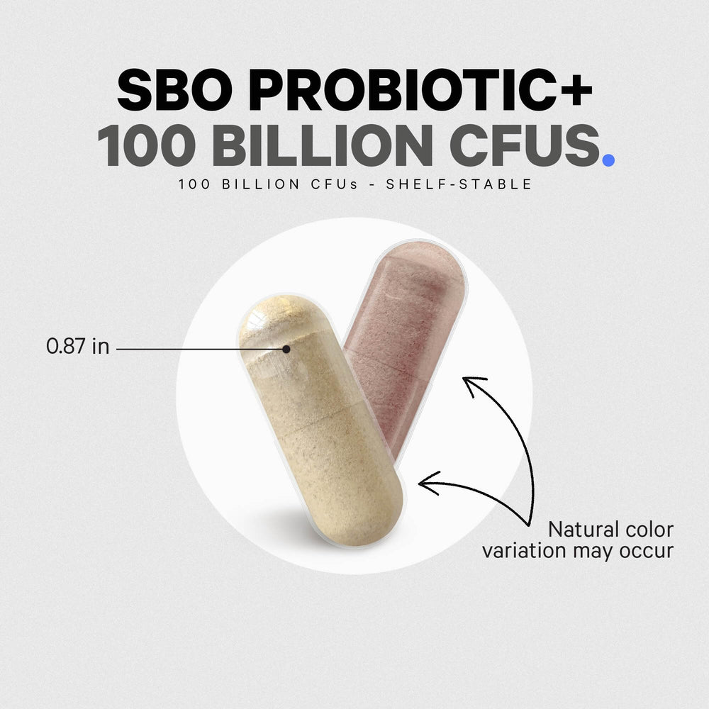Codeage SBO Probiotics notes vegan, non-GMO, dairy-free, gluten-free, keto-friendly attributes.