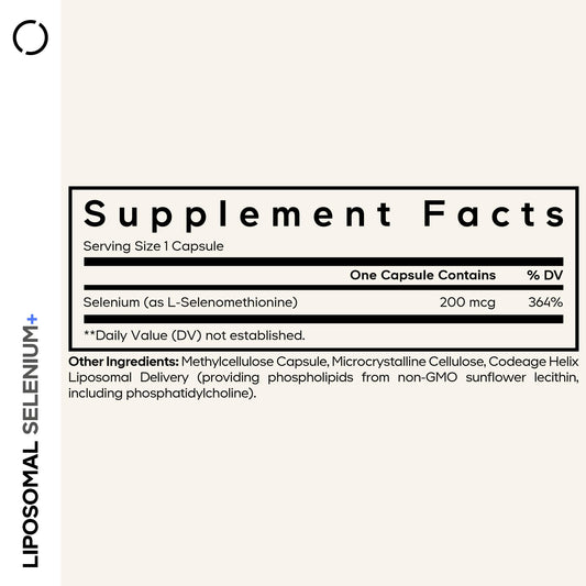 Codeage Selenium capsules closeup highlighting easy daily use.