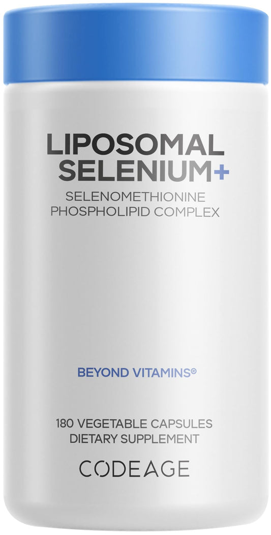 Codeage Liposomal Selenium bottle front showing vegan, non-GMO formula.
