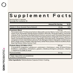 Closeup of Codeage Skin Probiotics capsules for convenient daily intake
