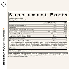 Codeage Teen Brain Focus capsules ready for easy daily intake.