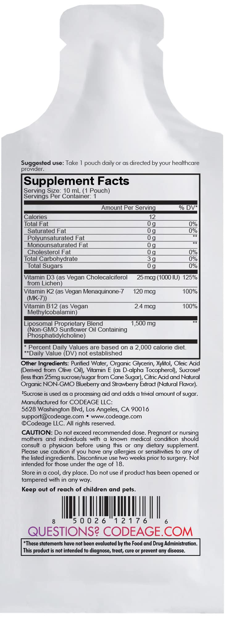 Codeage travel-friendly sachets are ideal for gym or work routines.