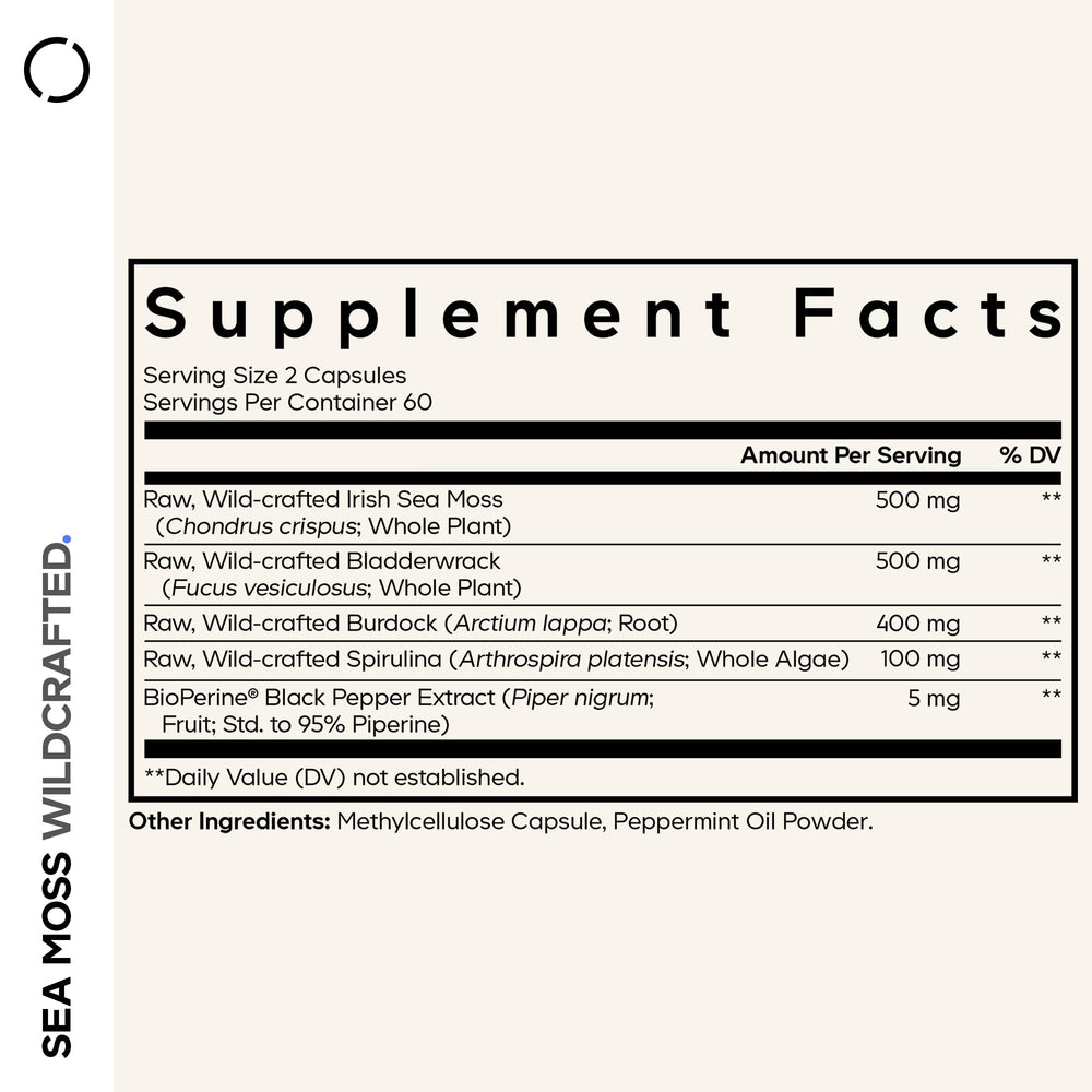 Codeage bladderwrack seaweed capsules with sea moss blend for balanced plant-based support