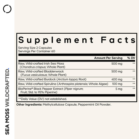 Codeage bladderwrack seaweed capsules with sea moss blend for balanced plant-based support