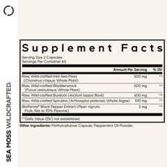 Codeage bladderwrack seaweed capsules with sea moss blend for balanced plant-based support