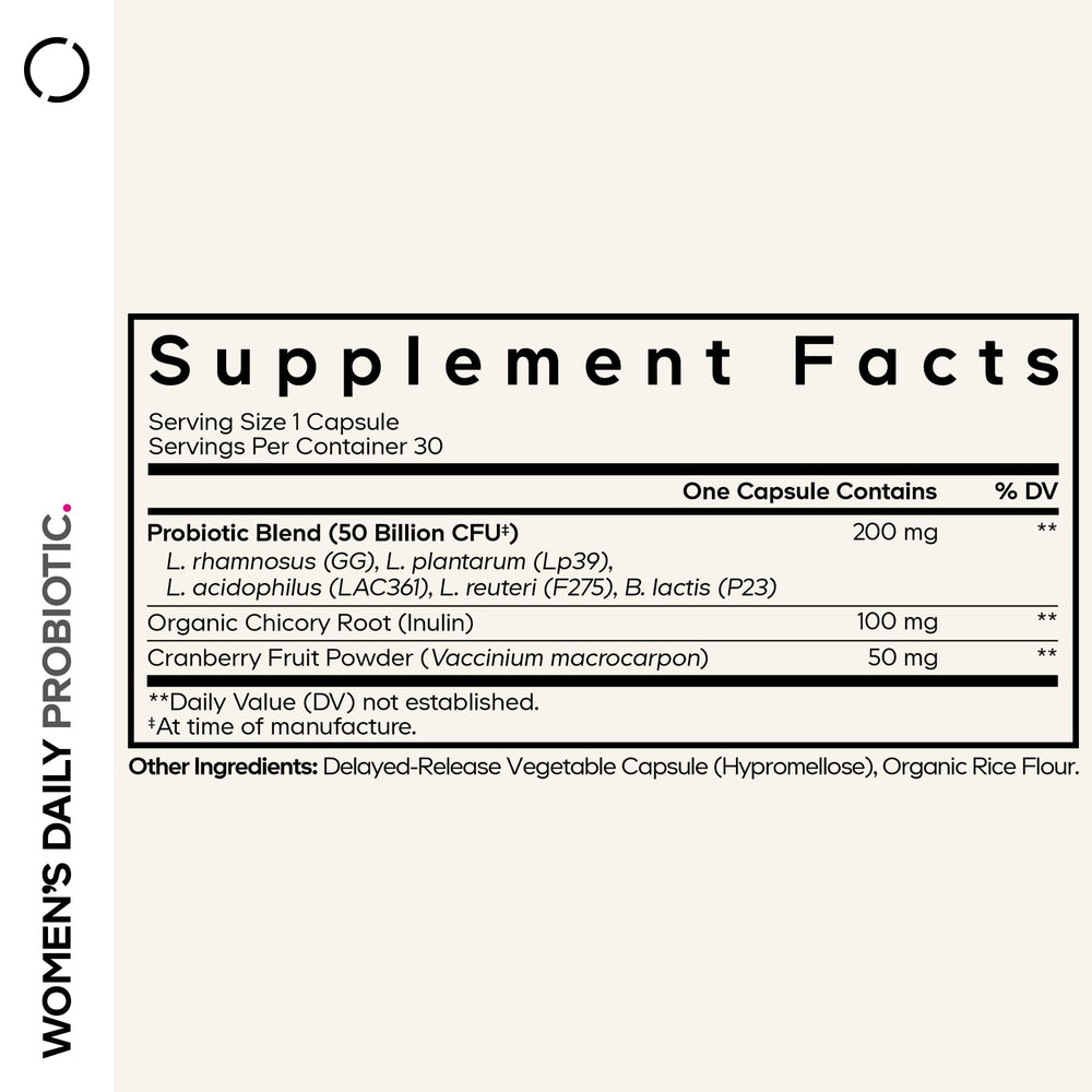 Codeage Women’s Daily Probiotic capsule close-up highlights texture and quality.