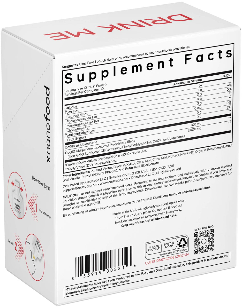 Codeage Wonder Heart pack of 30 pouches signaling long-term daily use.