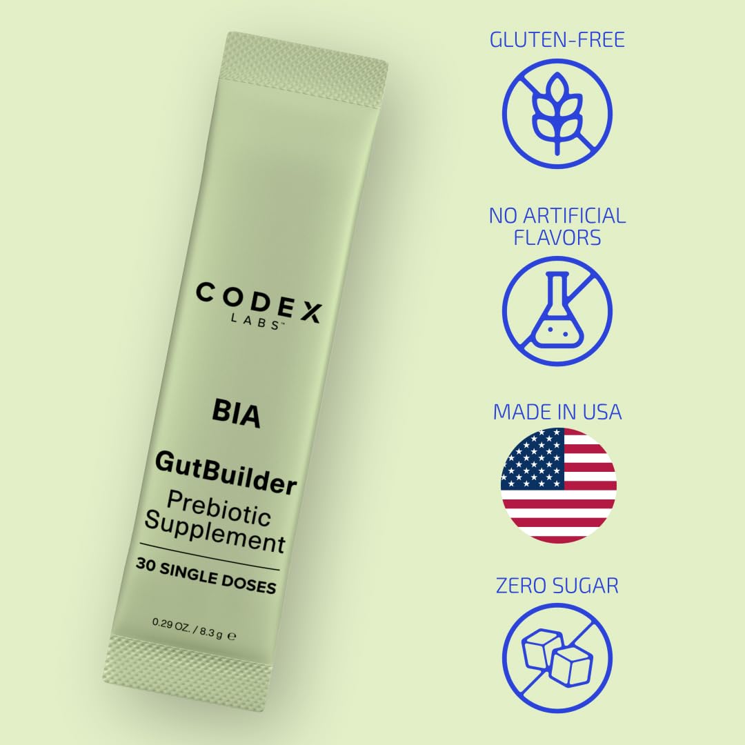 Codex Beauty GutBuilder bottle pouring into a glass for easy daily use.